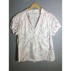 Womens DressBarn Blouse Floral Vintage Look Pastel Plus Size Flattering